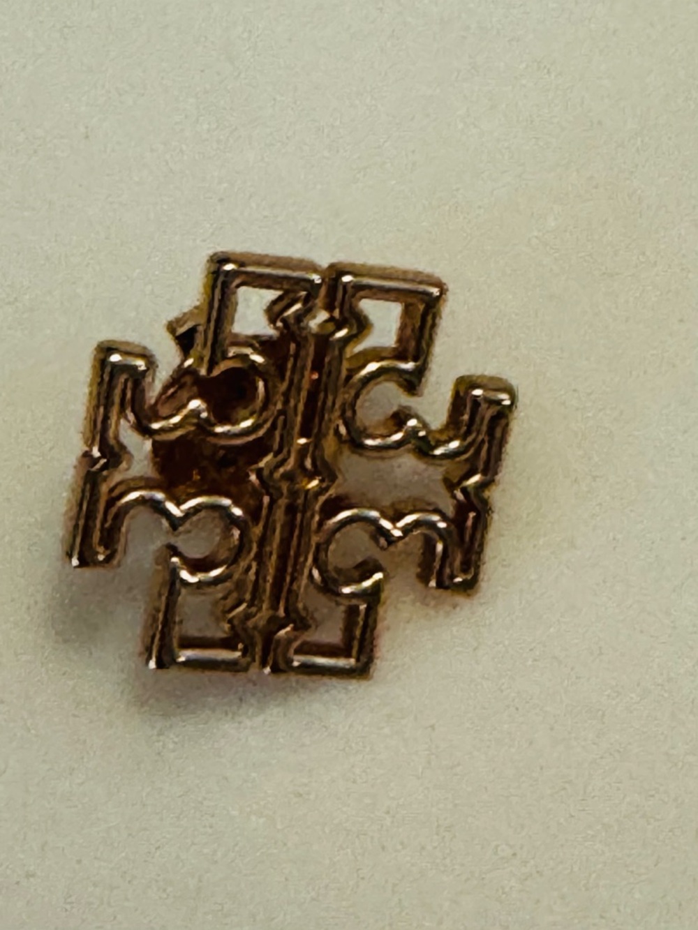 Tory Burch Single Earring Gold Tone Logo. EUC